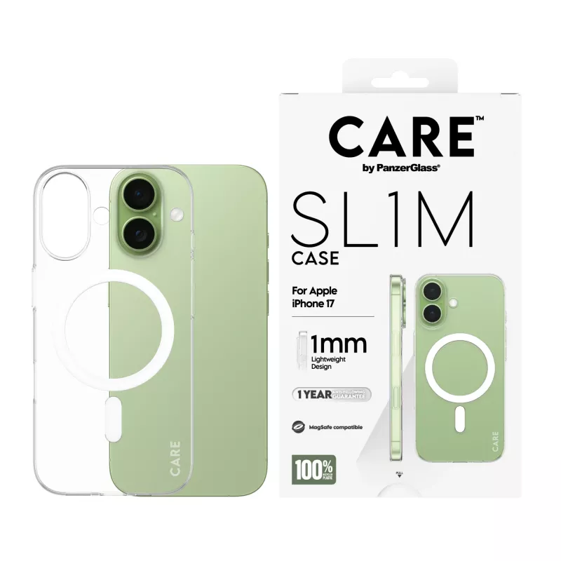 Schutzhülle PanzerGlass CARE™ SL1M Hülle Transparent mit MagSafe für iPhone 17