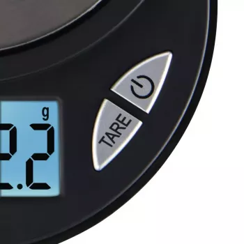 Elektrische Küchenwaage Xavax Jewel Schwarz Oval — max. 0,5 kg, Genauigkeit 0,1 g, CR2032-Batterie, 130×100×15 mm