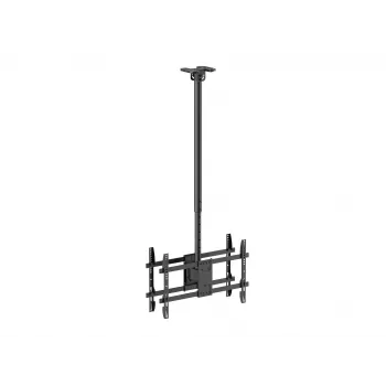 Deckenhalterung Dual Rücken-an-Rücken für 43 Zoll–86 Zoll Bildschirme EQUIP, Neigung -20–5°, Schwenkbereich ±180°, VESA 200x200–600x400, max. Belastung 100 kg, schwarz