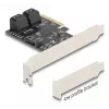 Interner SATA-Adapter DELOCK 90890 — PCIe auf 5× SATA (JMicron JMB585), Low-Profile, schwarz