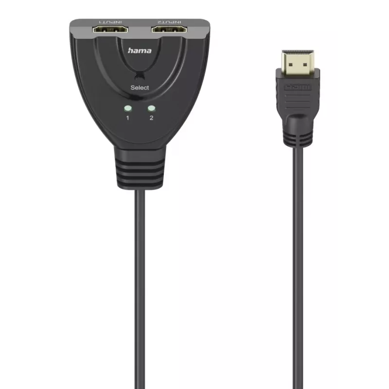 Hama 4K HDMI 2x1 Umschalter, 2x HDMI-Buchse - 1x HDMI-Stecker