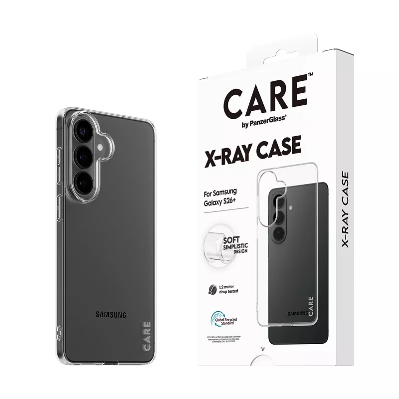 Schützende PanzerGlass CARE X-Ray-Hülle für Samsung Galaxy S26+ (CR41489) — transparente Schutzhandyhülle