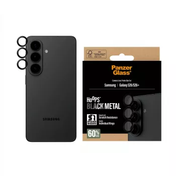PanzerGlass Hoops Kameraschutzglas Schwarz für Samsung Galaxy S26 / S26+ — Gehärtetes Glas & Silikon, kratz- und stoßfest
