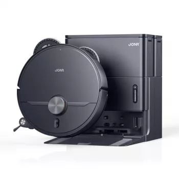 Robot vacuum APC Jonr X1 MAX — rund, Staubbeutel, 5200 mAh Akku, 30 min Laufzeit, Basisstation mit Ladefunktion und Reinigung