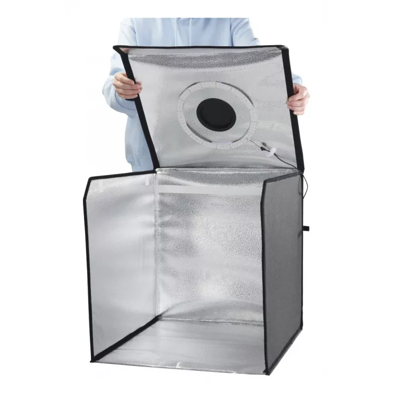 Mini-Fotostudio HAMA faltbare Box mit LED-Ringlicht 50×50 cm, Modell 00004664