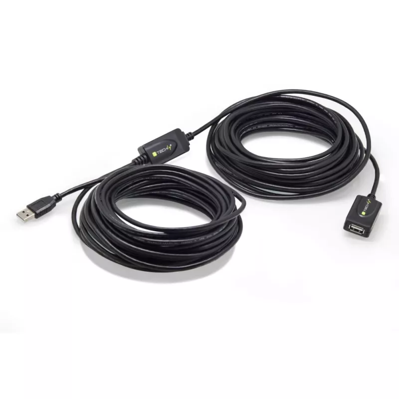 Techly IUSB-REP220TY3 USB-Kabel USB 2.0 20 m USB A Schwarz