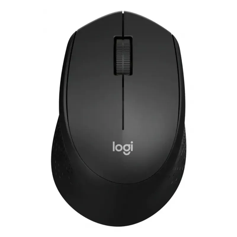 Logitech Maus M330 SILENT PLUS — RF Wireless, rechtshändig, 1000 DPI, 3 Tasten, Scrollrad, schwarz, batteriebetrieben