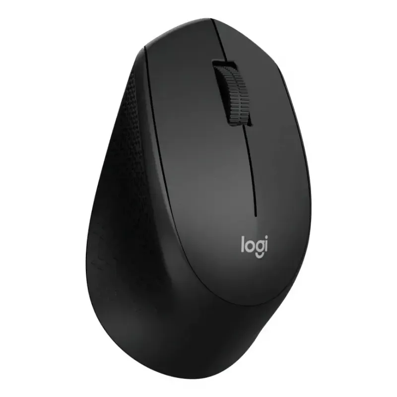 Logitech Maus M330 SILENT PLUS — RF Wireless, rechtshändig, 1000 DPI, 3 Tasten, Scrollrad, schwarz, batteriebetrieben