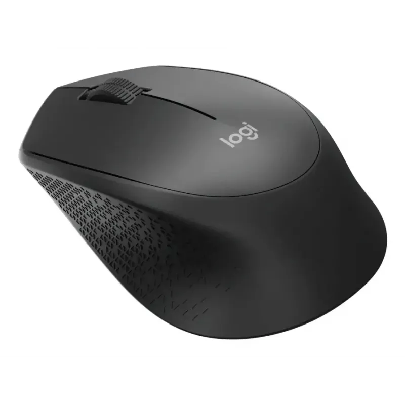 Logitech Maus M330 SILENT PLUS — RF Wireless, rechtshändig, 1000 DPI, 3 Tasten, Scrollrad, schwarz, batteriebetrieben