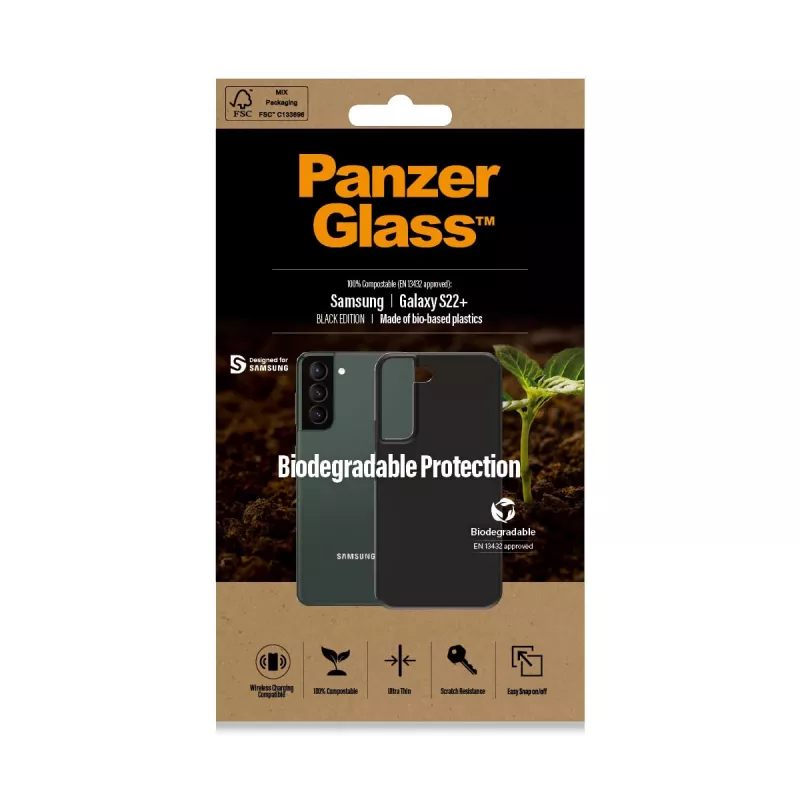 Cover PanzerGlass Samsung Galaxy S22 Plus Schwarz Biologisch abbaubar