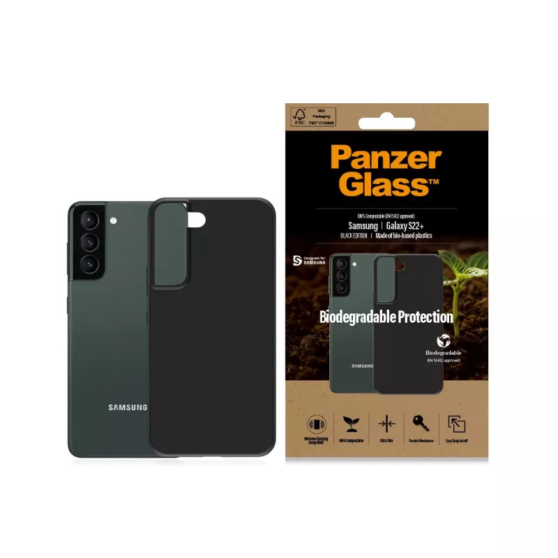 Cover PanzerGlass Samsung Galaxy S22 Plus Schwarz Biologisch abbaubar