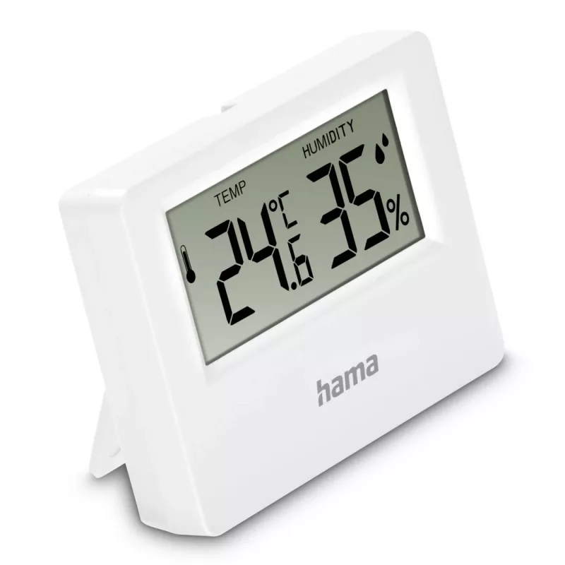Hama Ebro Thermometer und Hygrometer, Digital, Für Innen- oder Außenbereich, weiß
