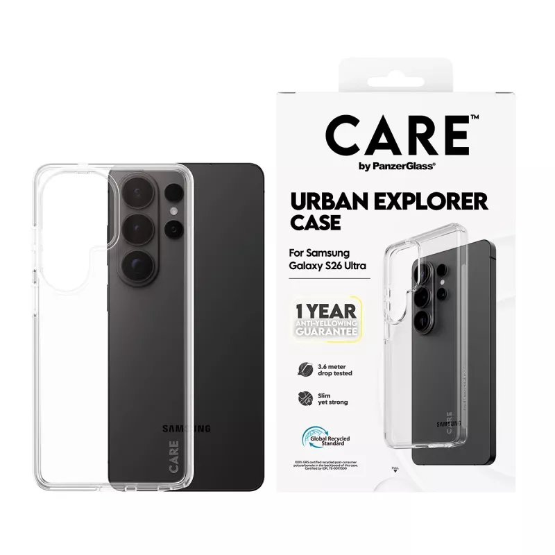 Schutzhülle PanzerGlass CARE by Urban Explorer Case für Samsung Galaxy S26 Ultra, transparent