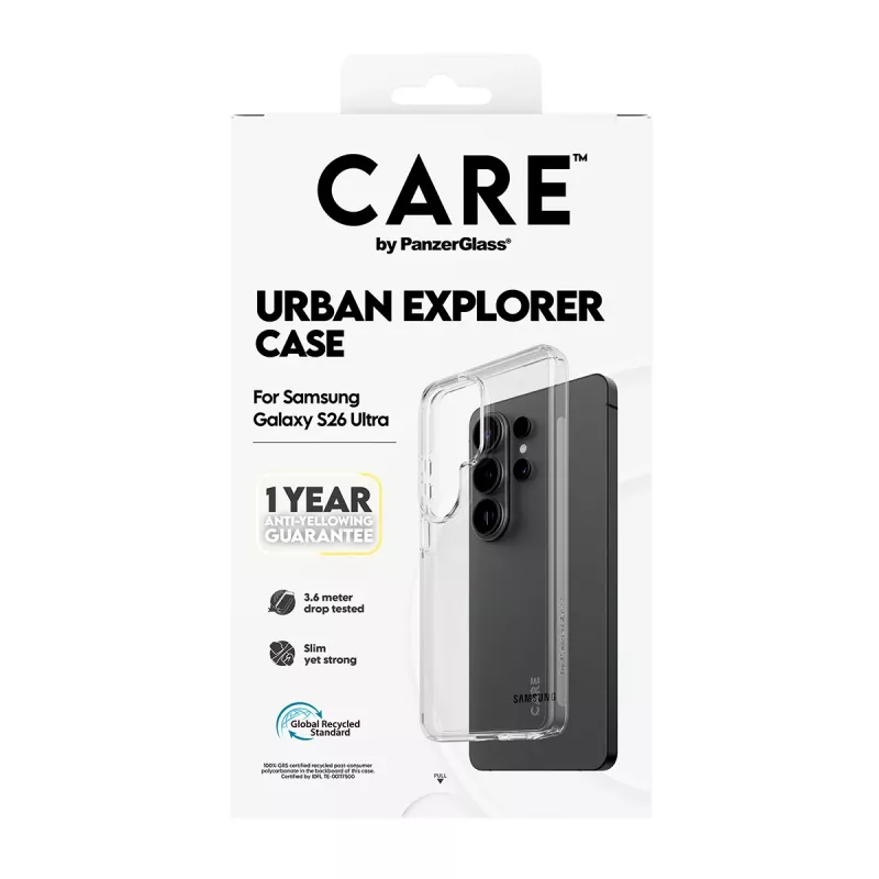 Schutzhülle PanzerGlass CARE by Urban Explorer Case für Samsung Galaxy S26 Ultra, transparent