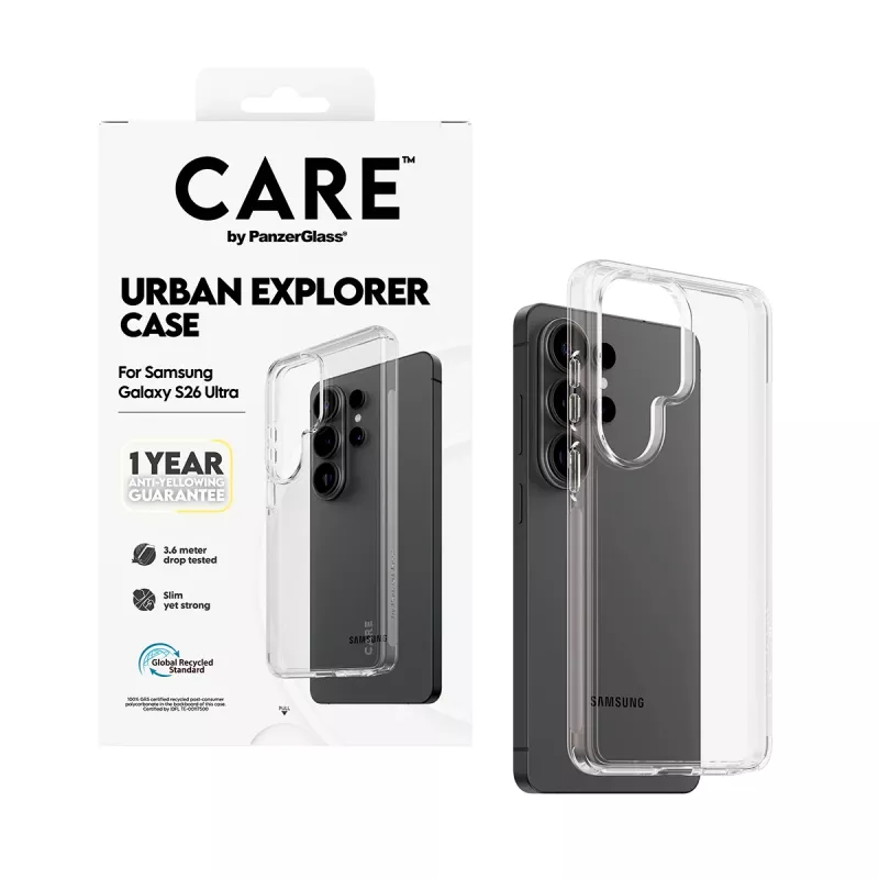 Schutzhülle PanzerGlass CARE by Urban Explorer Case für Samsung Galaxy S26 Ultra, transparent