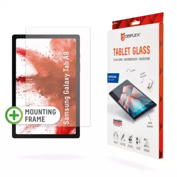 Displex Tablet Glass (9H) für Samsung Galaxy Tab A8, Eco Montagerahmen, unzerbrechlich, ultradünn, unsichtbar