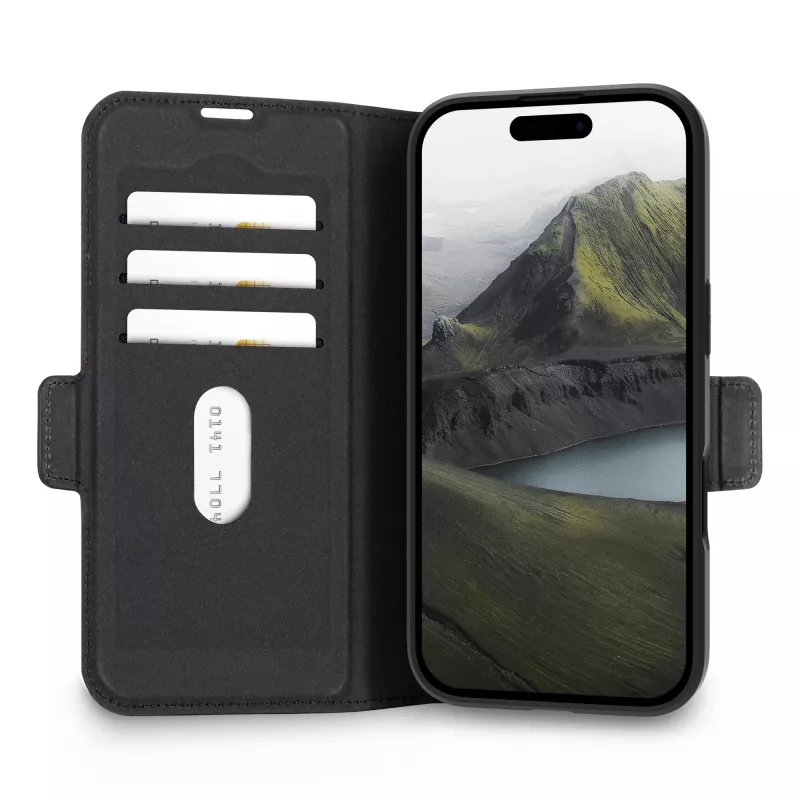 dbramante1928 Flip Case für iPhone 17 (6,7 Zoll) Oslo Pro MS – 17 cm Bildschirm, schwarz, 3 Kartenfächer