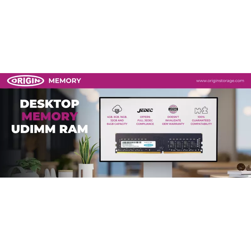 Origin Storage 32GB DDR4 3200MHz UDIMM 2Rx8 Non-ECC 1,2V, 32 GB, 1 x 32 GB, DDR4, 3200 MHz, 288-Pin DIMM