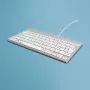 R-Go Tools Ergonomische Tastatur R-Go Compact Break, kompakte Tastatur mit Pausensoftware, AZERTY (FR), kabelgebunden, weiß