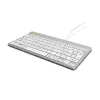 R-Go Tools Ergonomische Tastatur R-Go Compact Break, kompakte Tastatur mit Pausensoftware, AZERTY (FR), kabelgebunden, weiß