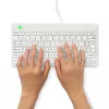 R-Go Tools Ergonomische Tastatur R-Go Compact Break, kompakte Tastatur mit Pausensoftware, AZERTY (FR), kabelgebunden, weiß