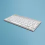 R-Go Tools Ergonomische Tastatur R-Go Compact Break, kompakte Tastatur mit Pausensoftware, AZERTY (FR), Bluetooth, weiß