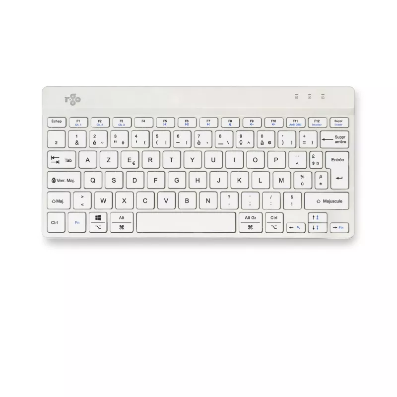 R-Go Tools Ergonomische Tastatur R-Go Compact Break, kompakte Tastatur mit Pausensoftware, AZERTY (FR), Bluetooth, weiß