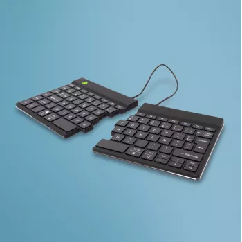 R-Go Tools Ergonomische Tastatur R-Go Split Break mit Pausensoftware, ergonomische geteilte Tastatur, AZERTY (FR), Bluetooth, schwarz