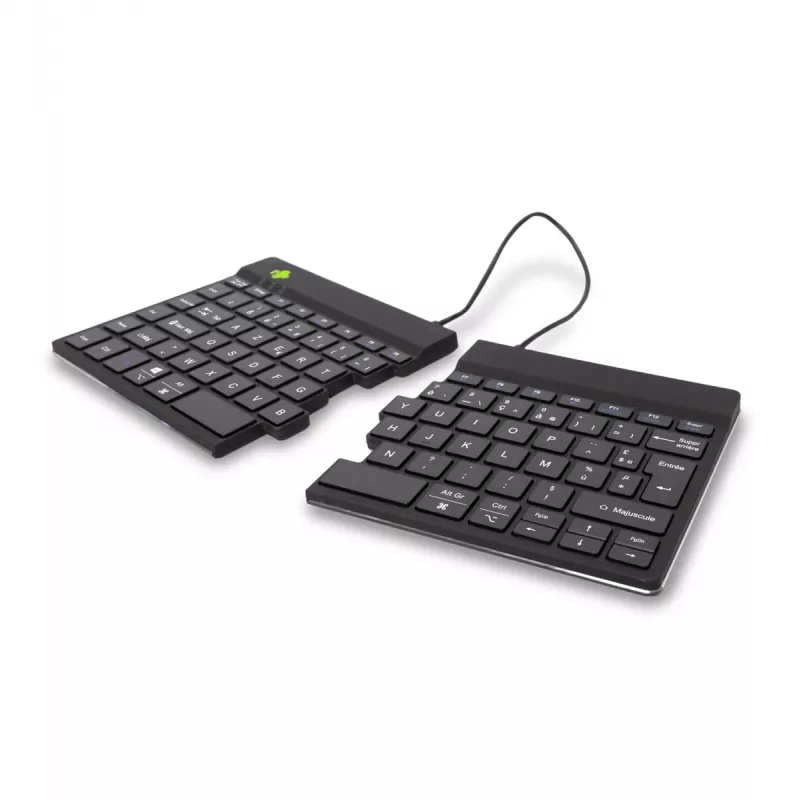 R-Go Tools Ergonomische Tastatur R-Go Split Break mit Pausensoftware, ergonomische geteilte Tastatur, AZERTY (FR), Bluetooth, schwarz