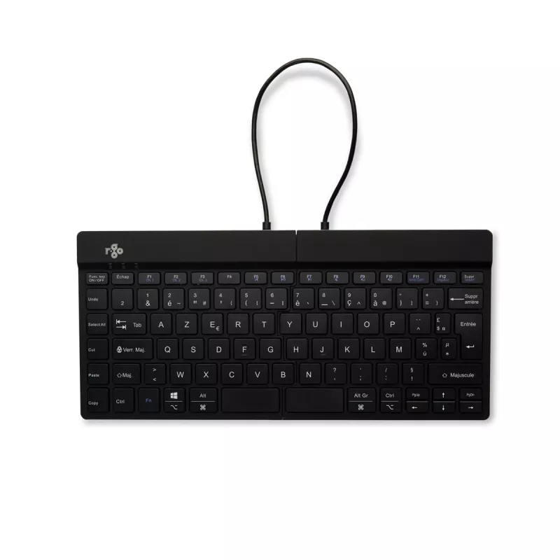 R-Go Tools Ergonomische Tastatur R-Go Split Break mit Pausensoftware, ergonomische geteilte Tastatur, AZERTY (FR), Bluetooth, schwarz