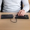 R-Go Tools Ergonomische Tastatur R-Go Split Break mit Pausensoftware, ergonomische geteilte Tastatur, AZERTY (FR), Bluetooth, schwarz
