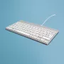 R-Go Tools Ergonomische Tastatur R-Go Compact Break, kompakte Tastatur mit Pausensoftware, AZERTY (BE), kabelgebunden, weiß
