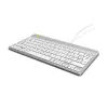 R-Go Tools Ergonomische Tastatur R-Go Compact Break, kompakte Tastatur mit Pausensoftware, AZERTY (BE), kabelgebunden, weiß