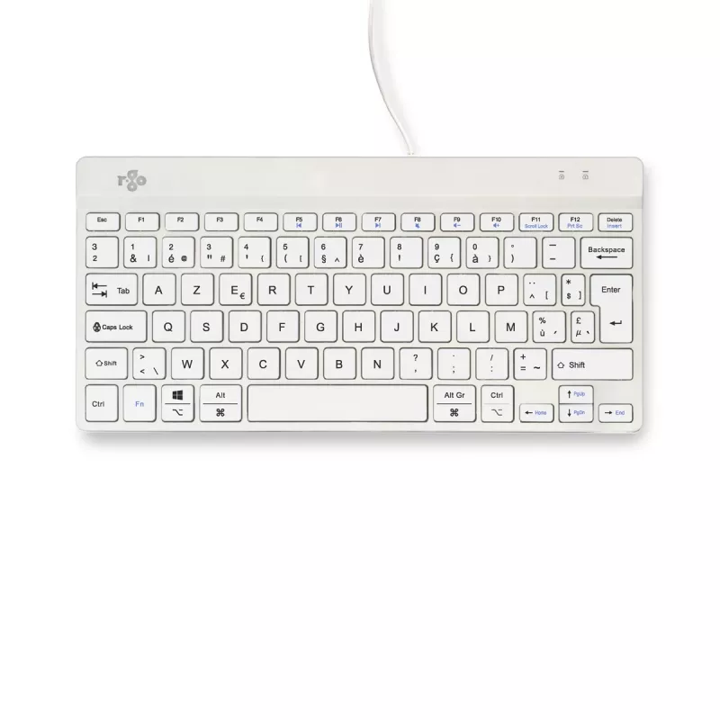 R-Go Tools Ergonomische Tastatur R-Go Compact Break, kompakte Tastatur mit Pausensoftware, AZERTY (BE), kabelgebunden, weiß