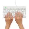 R-Go Tools Ergonomische Tastatur R-Go Compact Break, kompakte Tastatur mit Pausensoftware, AZERTY (BE), kabelgebunden, weiß
