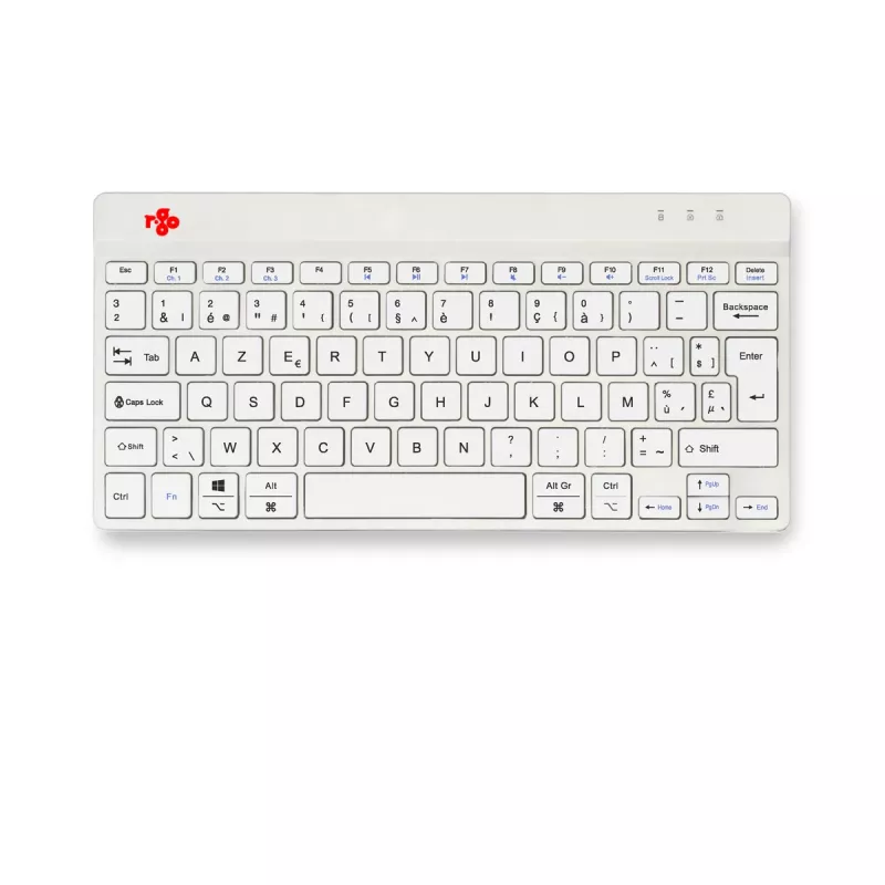 R-Go Tools Ergonomische Tastatur R-Go Compact Break, kompakte Tastatur mit Pausensoftware, AZERTY (BE), Bluetooth, weiß