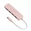 USB-C auf 4-Port USB-A Gen 2 Hub j5create — 10 Gbit/s, USB 3.2, Rose, recyceltes ABS-Kunststoff, 100×27×19 mm