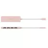 USB-C auf 4-Port USB-A Gen 2 Hub j5create — 10 Gbit/s, USB 3.2, Rose, recyceltes ABS-Kunststoff, 100×27×19 mm