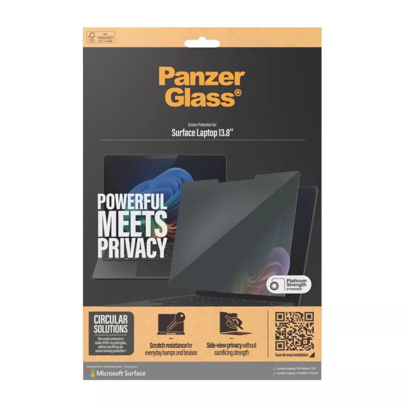 PanzerGlass ® Blickschutzfolie Displayschutzfolie Microsoft Surface Laptop 7th Edition 13.8'' | Ultra-Wide Fit