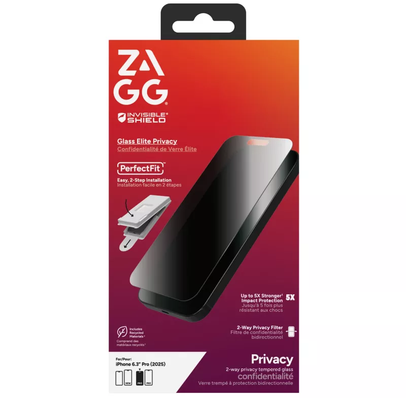 InvisibleShield Glass Elite Privacy Displayschutzfolie für Apple iPhone 17 Pro
