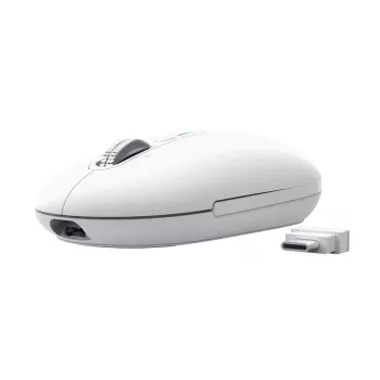Kabellose Office-Maus TRUST Seron schlank Multi – beidhändig, RF + Bluetooth, optisch 3200 DPI, 7 Tasten, Weiß
