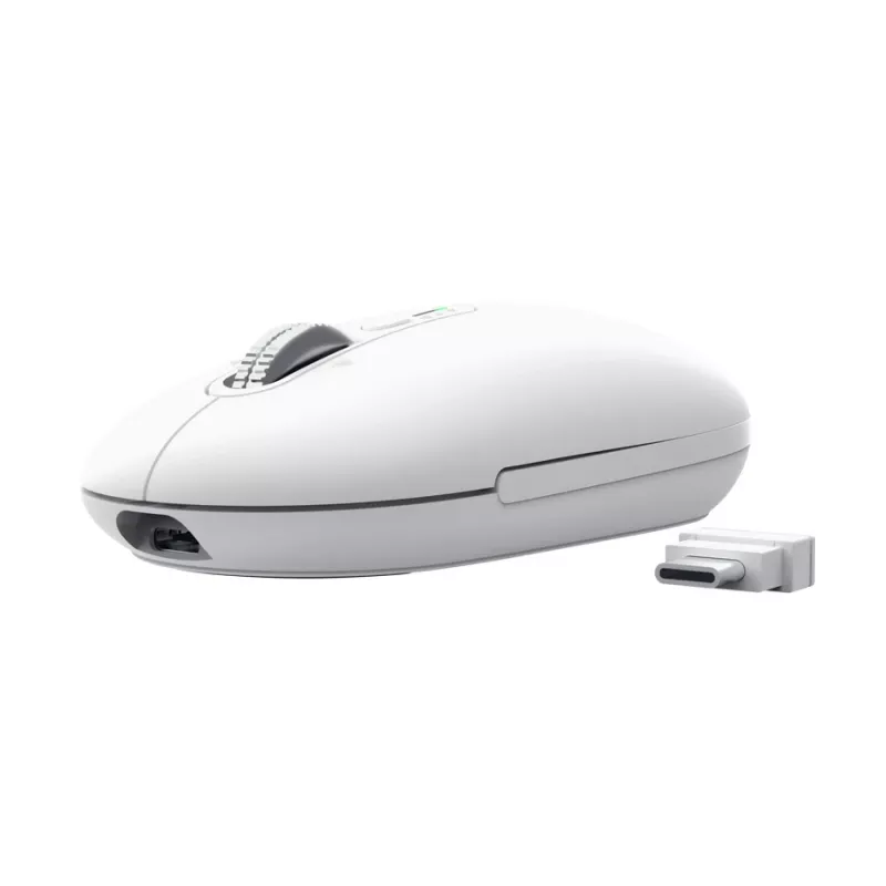 Kabellose Office-Maus TRUST Seron schlank Multi – beidhändig, RF + Bluetooth, optisch 3200 DPI, 7 Tasten, Weiß