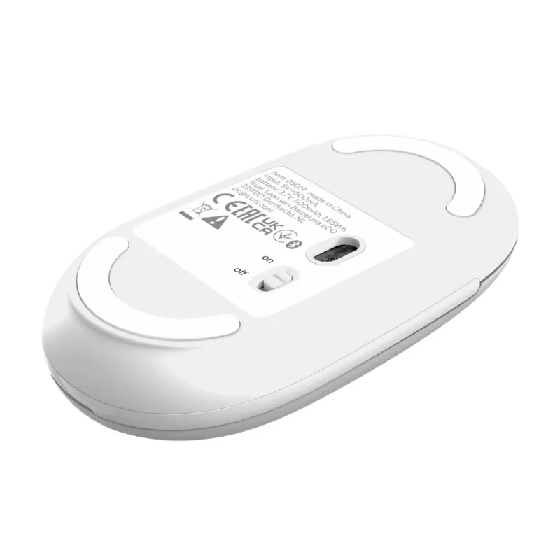 Kabellose Office-Maus TRUST Seron schlank Multi – beidhändig, RF + Bluetooth, optisch 3200 DPI, 7 Tasten, Weiß