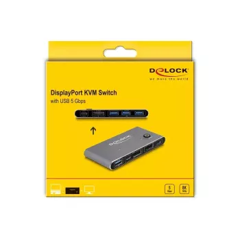 KVM Switch DeLOCK DisplayPort 8K 30 Hz mit USB 5 Gbit/s