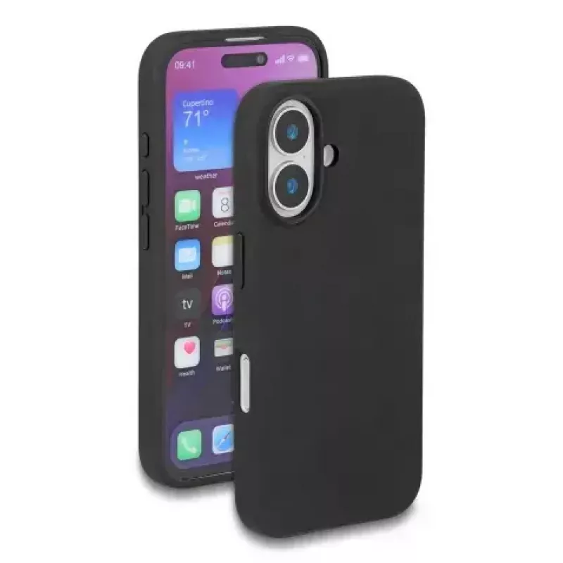 DELOCK Schutzhülle aus weichem Silikon für iPhone 17, Hülle, Schwarz, passend für 6,3 Zoll (16 cm) Bildschirm