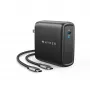 TARGUS 100W GaN AC-Ladegerät für Laptop, Smartphone, Tablet – 1× USB-C, 2 m Kabel, Schwarz