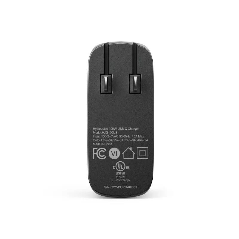 TARGUS 100W GaN AC-Ladegerät für Laptop, Smartphone, Tablet – 1× USB-C, 2 m Kabel, Schwarz