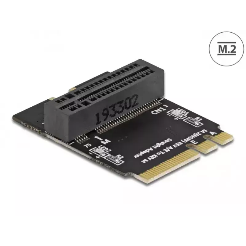 Adapter M.2 Key A+E Stecker auf Key M Slot abgewinkelt mit Halterung DeLOCK 64137