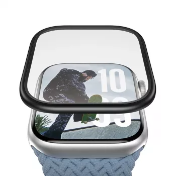 Bildschirmschutz PanzerGlass Schwarzer Metallrahmen für Apple Watch (Modell PG38147)