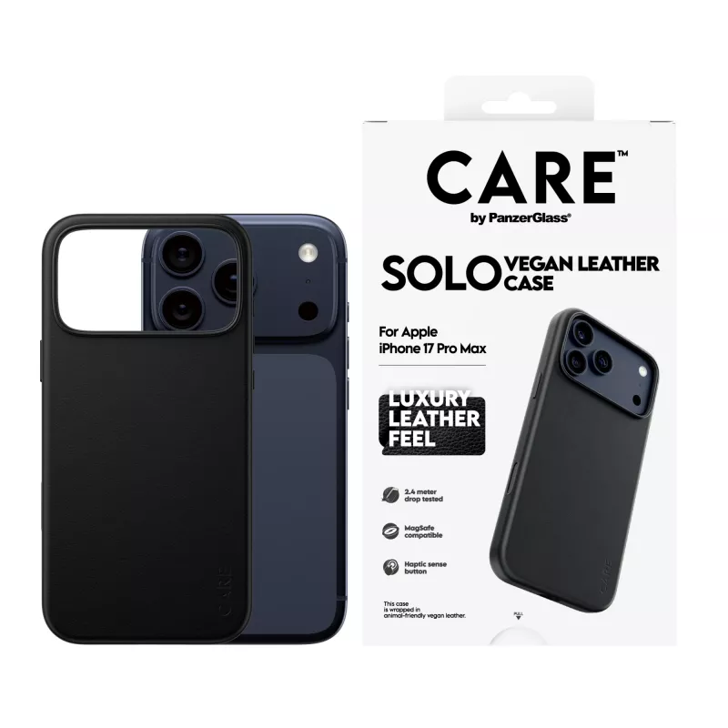 Schutzhülle Case PanzerGlass CARE Solo für iPhone 17 Pro Max, Schwarz